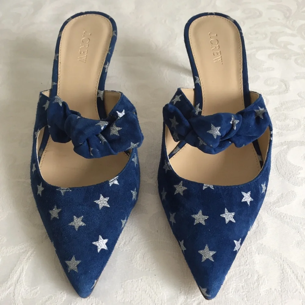 J. Crew glittery stars with bow sandals
